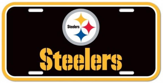 Pittsburgh Steelers Durable Plastic Wincraft License Plate NFL 6"x12" Image 1