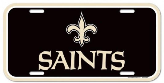 New Orleans Saints Durable Plastic Wincraft License Plate NFL 6"x12"