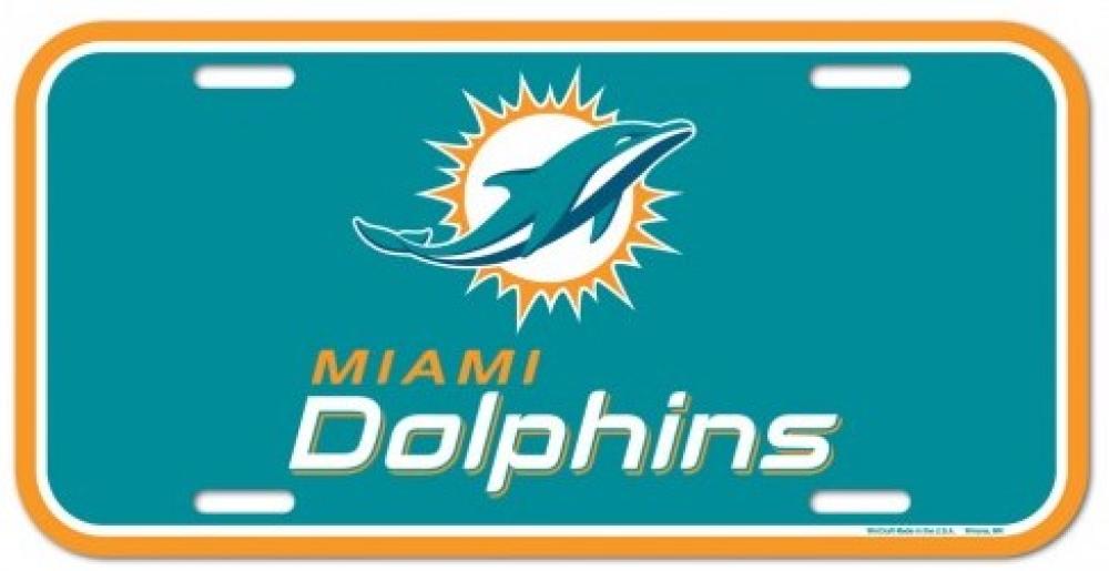 Miami Dolphins Durable Plastic Wincraft License Plate NFL 6"x12"