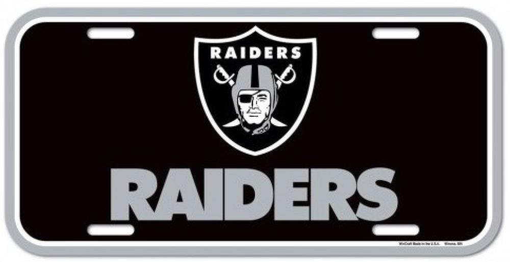 Oakland Raiders Durable Plastic Wincraft License Plate NHL 6"x12" Image 1