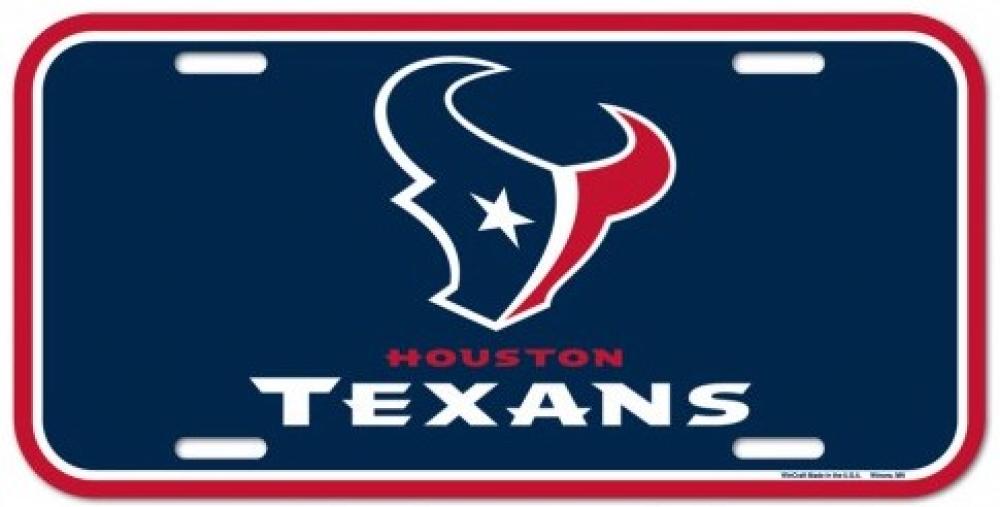 Houston Texans Durable Plastic Wincraft License Plate NFL 6"x12" Image 1