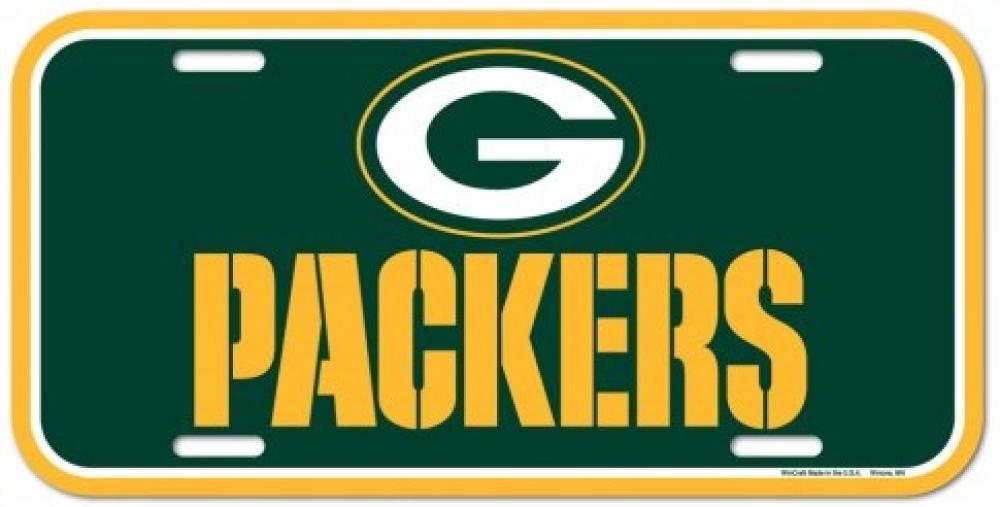 Green Bay Packers Durable Plastic Wincraft License Plate NFL 6"x12"