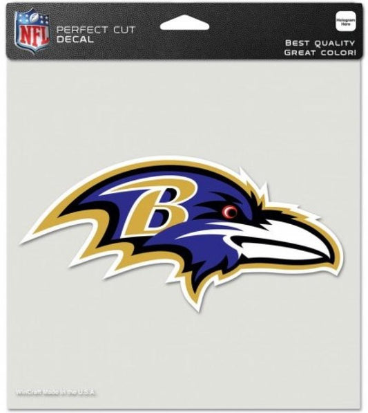 Baltimore Ravens Perfect Cut 8"x8" Large Licensed NFL Decal Sticker Image 1