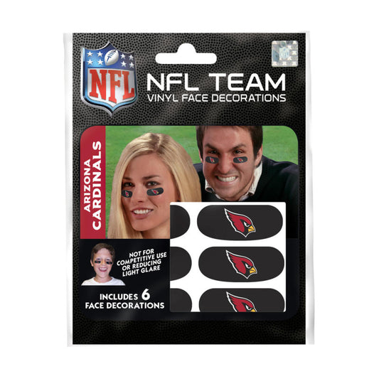 Arizona Cardinals NFL Team Adhesive Face Decorations Pack of 6