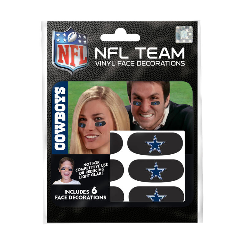 Dallas Cowboys NFL Team Adhesive Face Decorations Pack of 6 Image 1