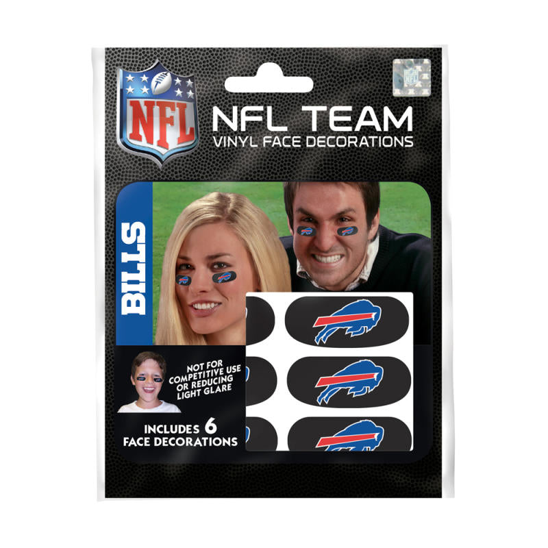 Buffalo Bills NFL Team Adhesive Face Decorations Pack of 6 Image 1