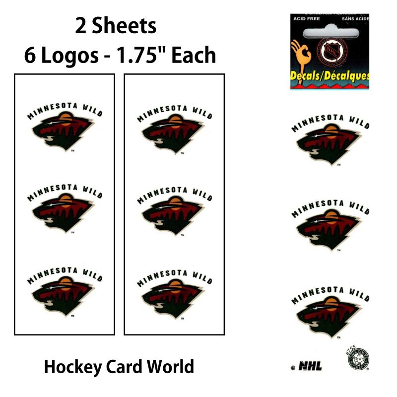 Minnesota Wild 1.75" Logo Stickers Decal (Pack of 2 Sheets)