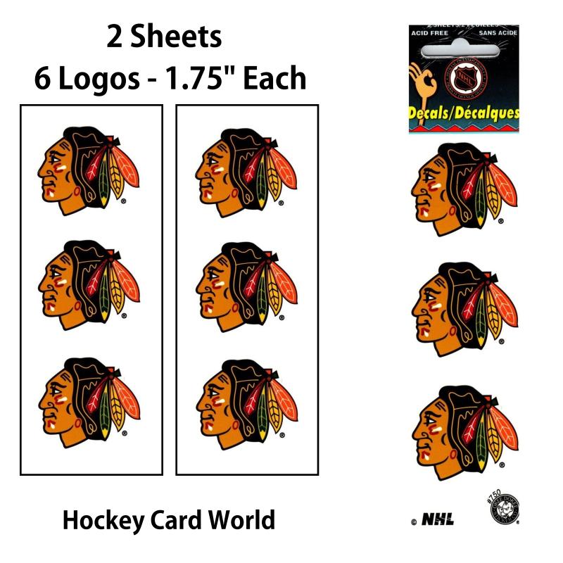 Chicago Blackhawks 1.75" Logo Stickers Decal (Pack of 2 Sheets)