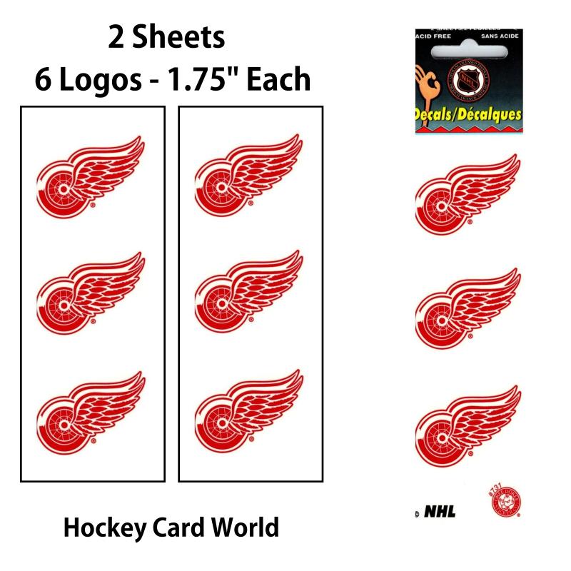 Detroit Red Wings 1.75" Logo Stickers Decal (Pack of 2 Sheets)