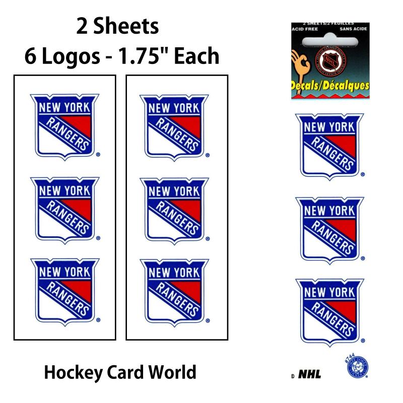 New York Rangers 1.75" Logo Stickers Decal (Pack of 2 Sheets)