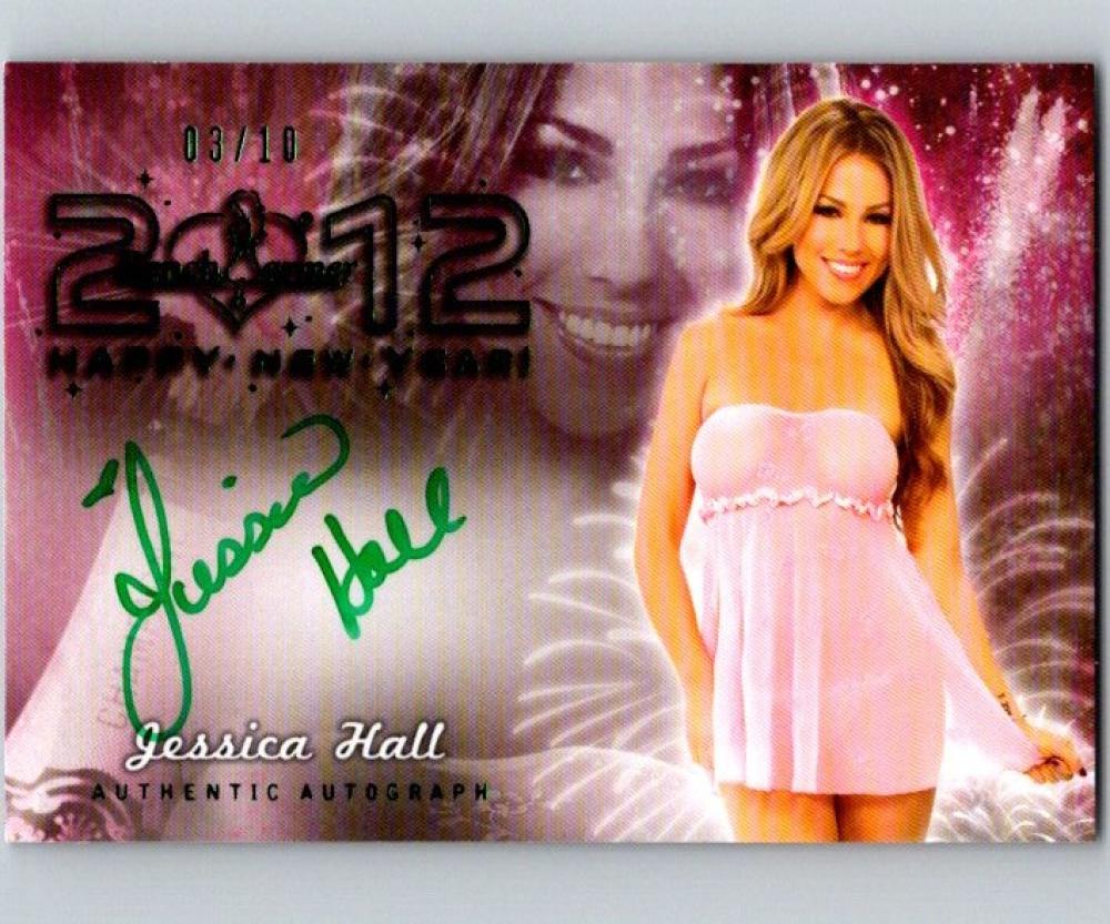 (HCW) 2012 Bench Warmer New Year Jessica Hall 3/10 Green Autograph 04297 Image 1