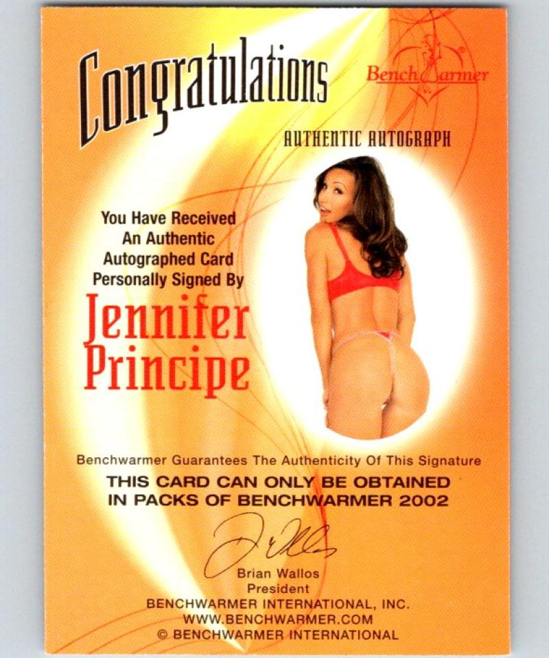 (HCW) 2002 Bench Warmer Jennifer Principe Autograph 04306