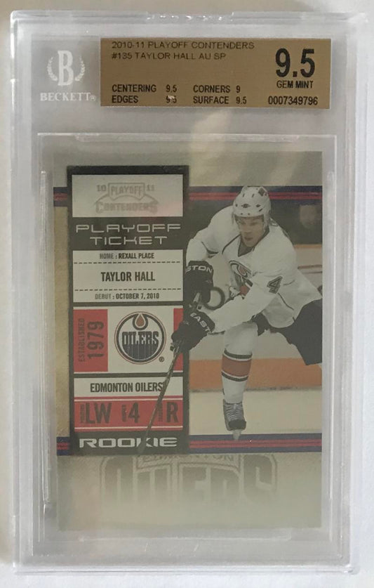 2010-11 Playoff Contenders Ticket Taylor Hall RC BGS 9.5 Rookie 19/100