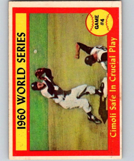 1961 Topps #309 World Series Game 4 (Cimoli is Safe in Crucial Play) 04360