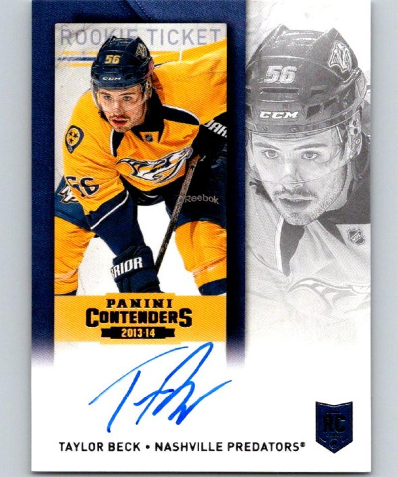 2013-14 Playoff Contenders Rookie Ticket Signatures #155 Taylor Beck 04417 Image 1