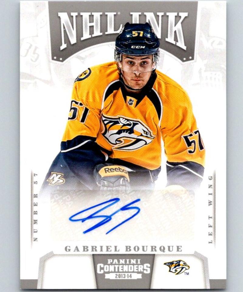 2013-14 Playoff Contenders NHL Ink #57 Gabriel Bourque Auto 04436 Image 1