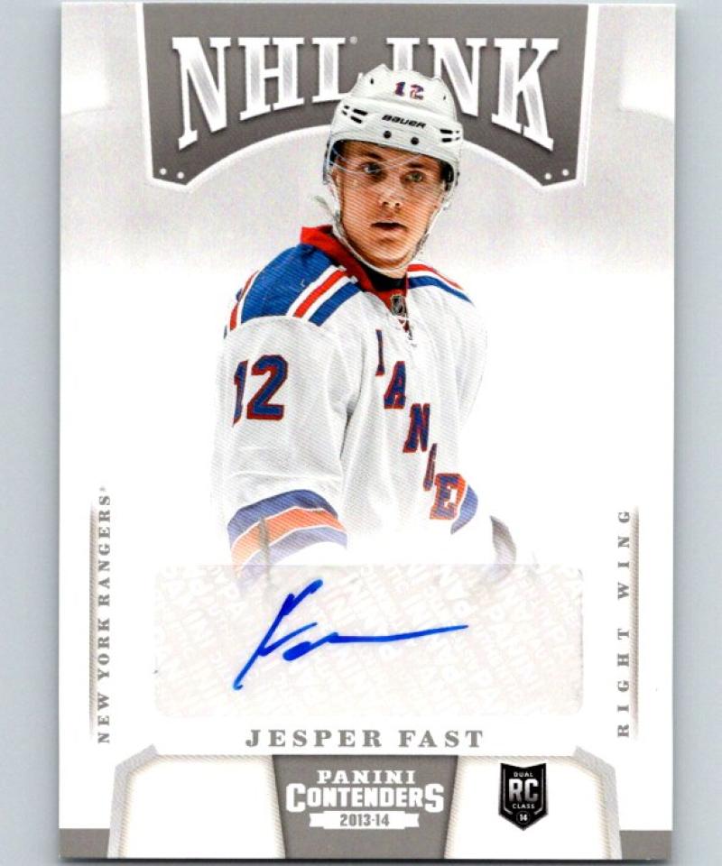 2013-14 Playoff Contenders NHL Ink Jesper Fast NHL Auto NY Rangers 04437