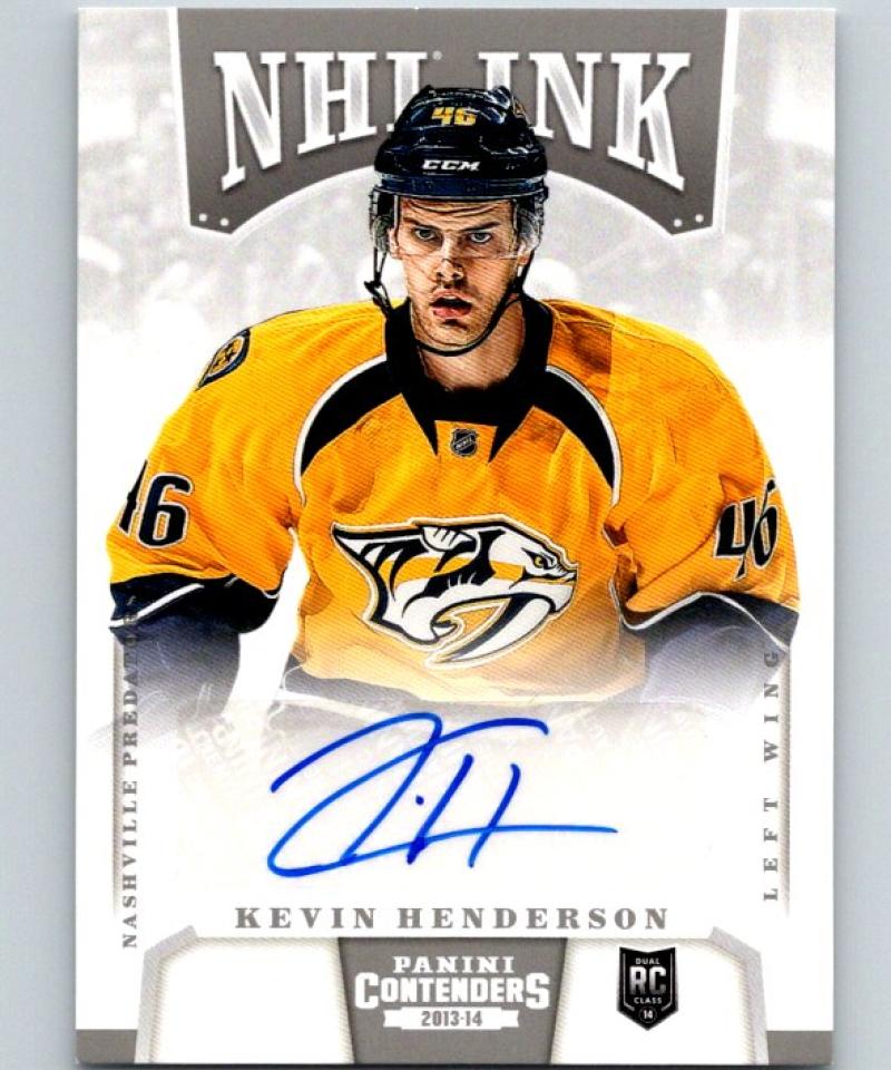 2013-14 Playoff Contenders NHL Ink Kevin Henderson Hockey NHL Auto 04438 Image 1