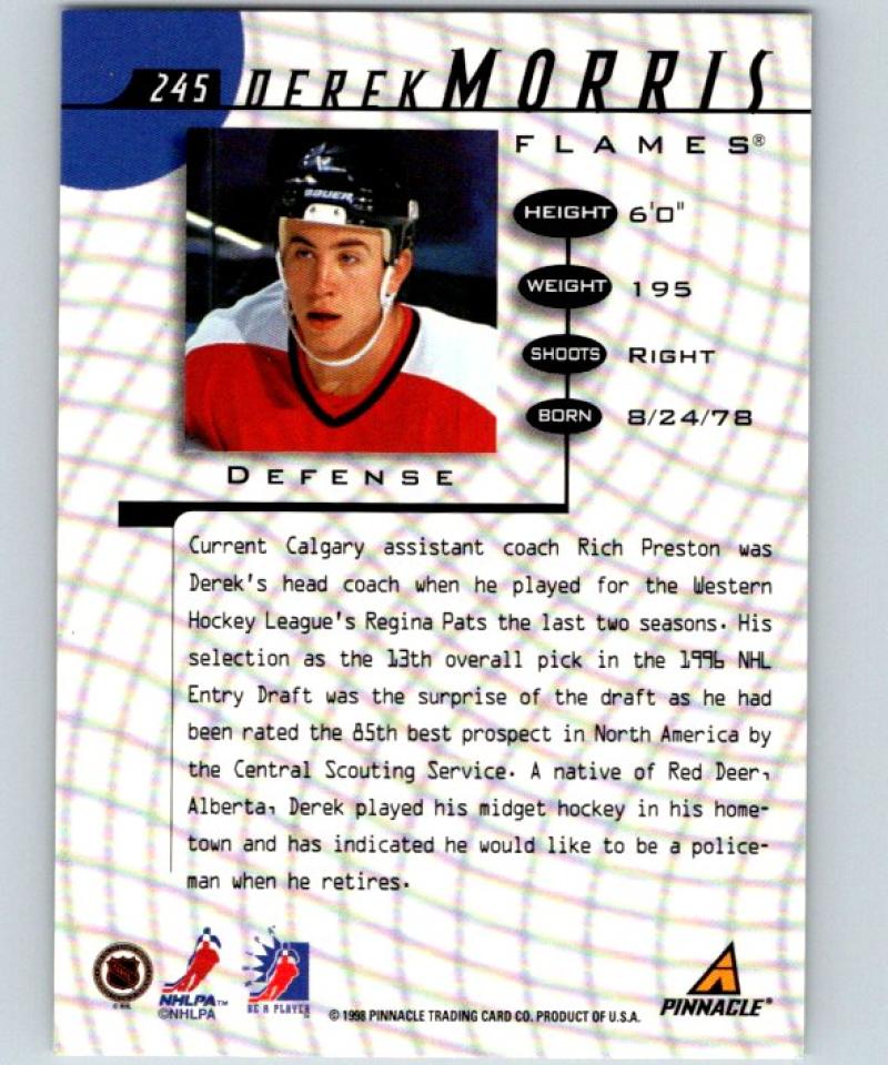 1997-98 Be A Player Autographs #245 Derek Morris Auto NHL Hockey 04470