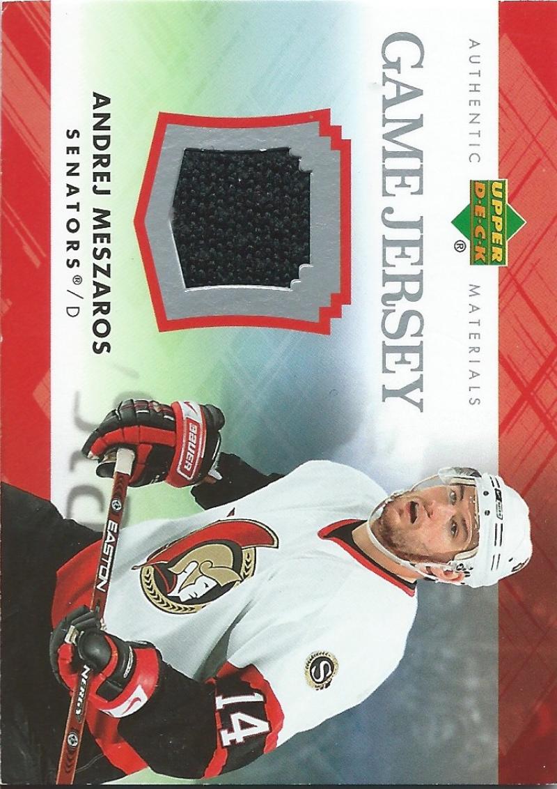 2007-08 Upper Deck Game Jerseys #JME Andrej Meszaros NHL Hockey 04547 Image 1