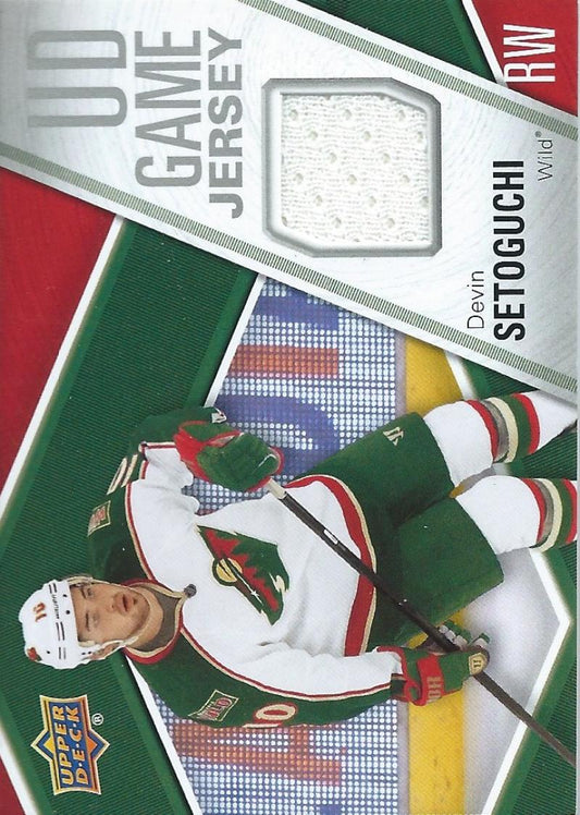 2011-12 Upper Deck Game Jerseys #GJSE Devin Setoguchi NHL Hockey 04564 Image 1