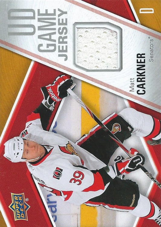 2011-12 Upper Deck Game Jerseys #GJMC Matt Carkner NHL Hockey 04565 Image 1
