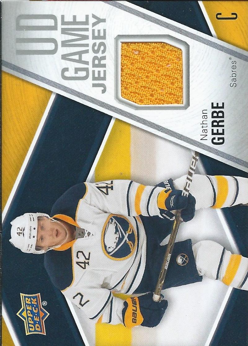 2011-12 Upper Deck Game Jerseys #GJNG Nathan Gerbe Hockey NHL 04567 Image 1