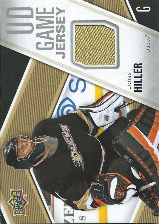 2011-12 Upper Deck Game Jerseys #GJHI Jonas Hiller Hockey NHL 04570 Image 1