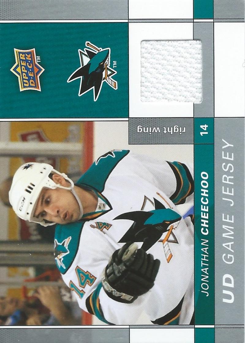 2009-10 Upper Deck Game Jerseys #GJJC Jonathan Cheechoo NHL Hockey 04577 Image 1