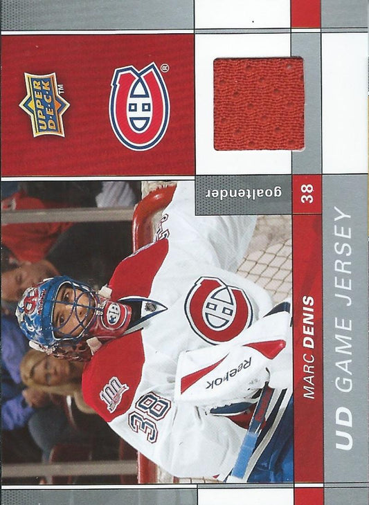 2009-10 Upper Deck Game Jerseys #GJMD Marc Denis NHL Hockey 04584