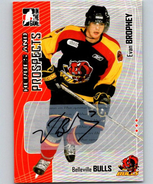 2005-06 ITG Heroes and Prospects Autographs #AEB Evan Brophey Auto 04651 Image 1