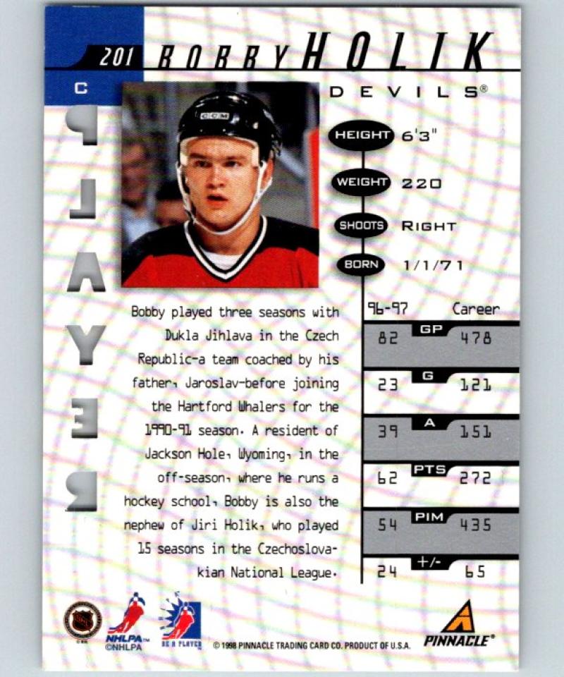 1997-98 Be A Player Autographs Die-Cuts #201 Bobby Holik NHL Auto 04702
