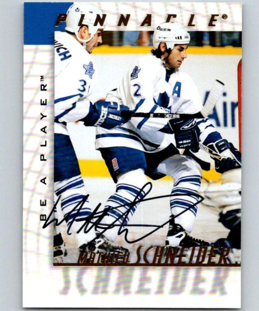 1997-98 Be A Player Autographs #206 Mathieu Schneider NHL Auto Leafs 04713