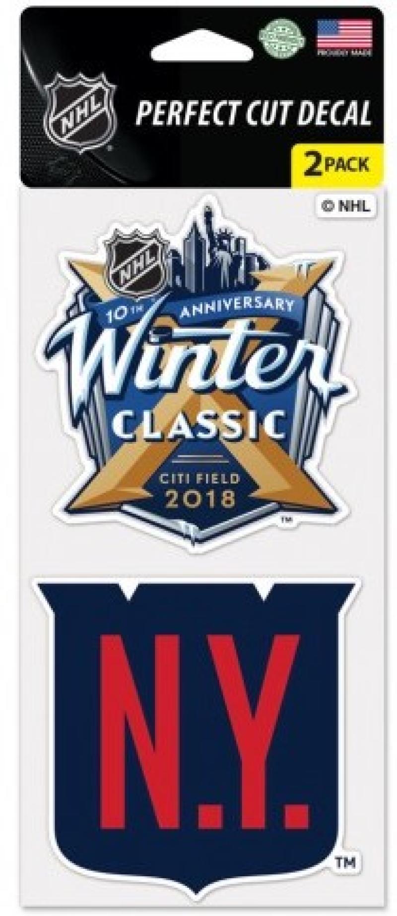 New York Rangers Winter Classic Perfect Cut 4"x4" Decal Sticker 2 Pack