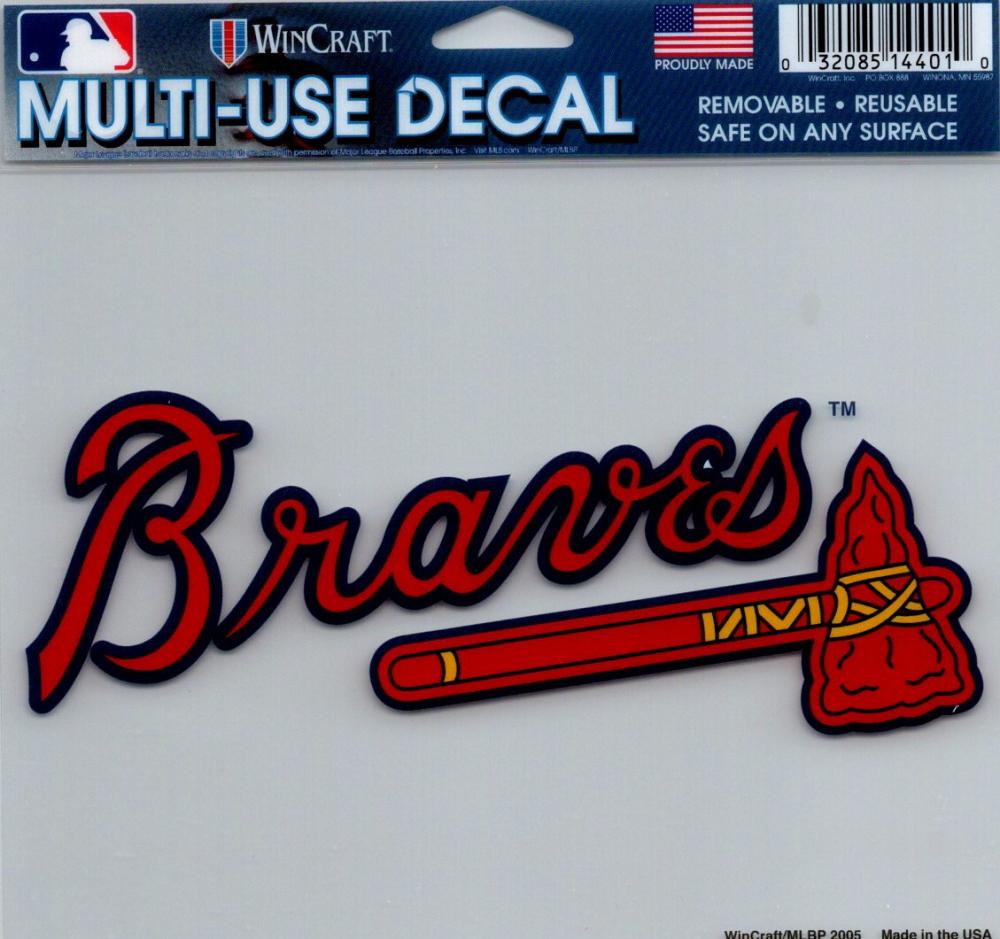 Atlanta Braves Multi-Use Decal Sticker 5"x6" Clear Back