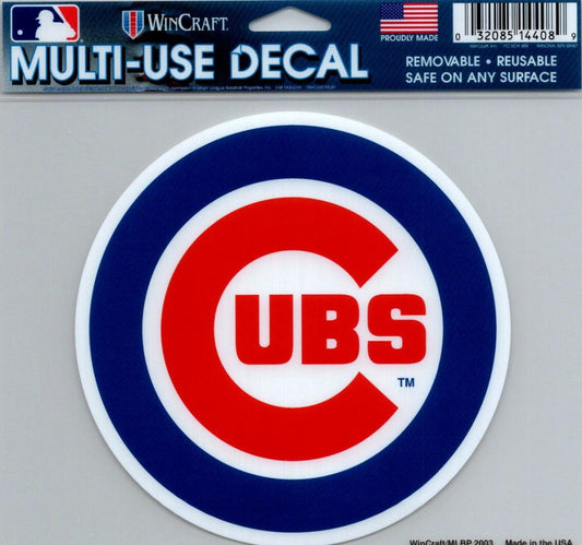 Chicago Cubs Multi-Use Decal Sticker 5"x6" Clear Back