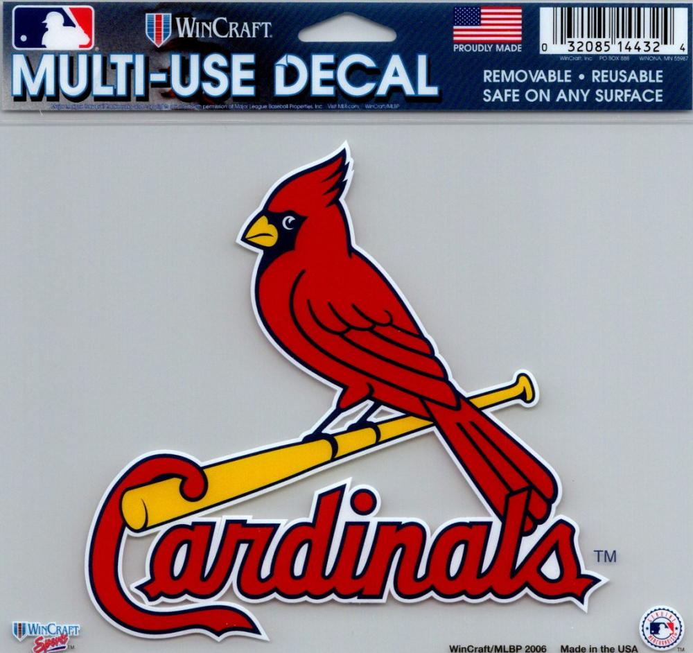 St. Louis Cardinals Multi-Use Decal Sticker 5"x6" Clear Back
