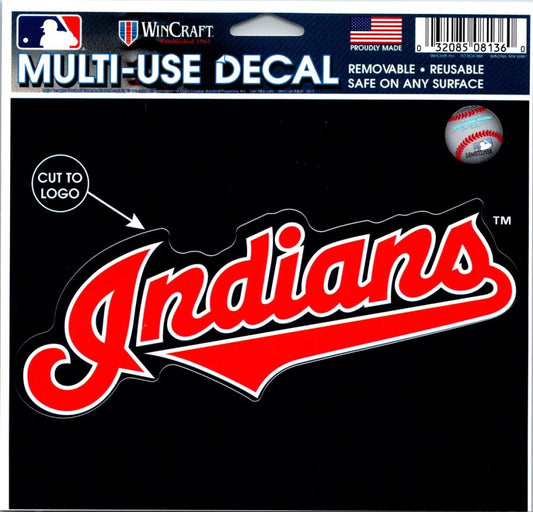 (HCW) Cleveland Indians Multi-Use Decal Sticker MLB 5"x6" Baseball Image 1