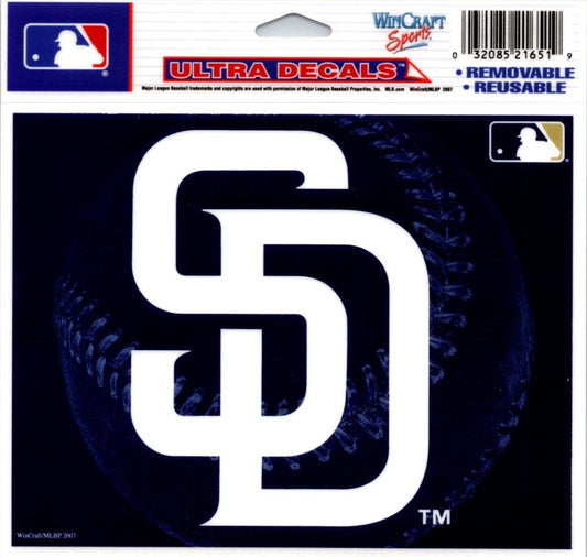 (HCW) San Diego Padres Multi-Use Decal Sticker MLB 5"x6" Baseball Image 1