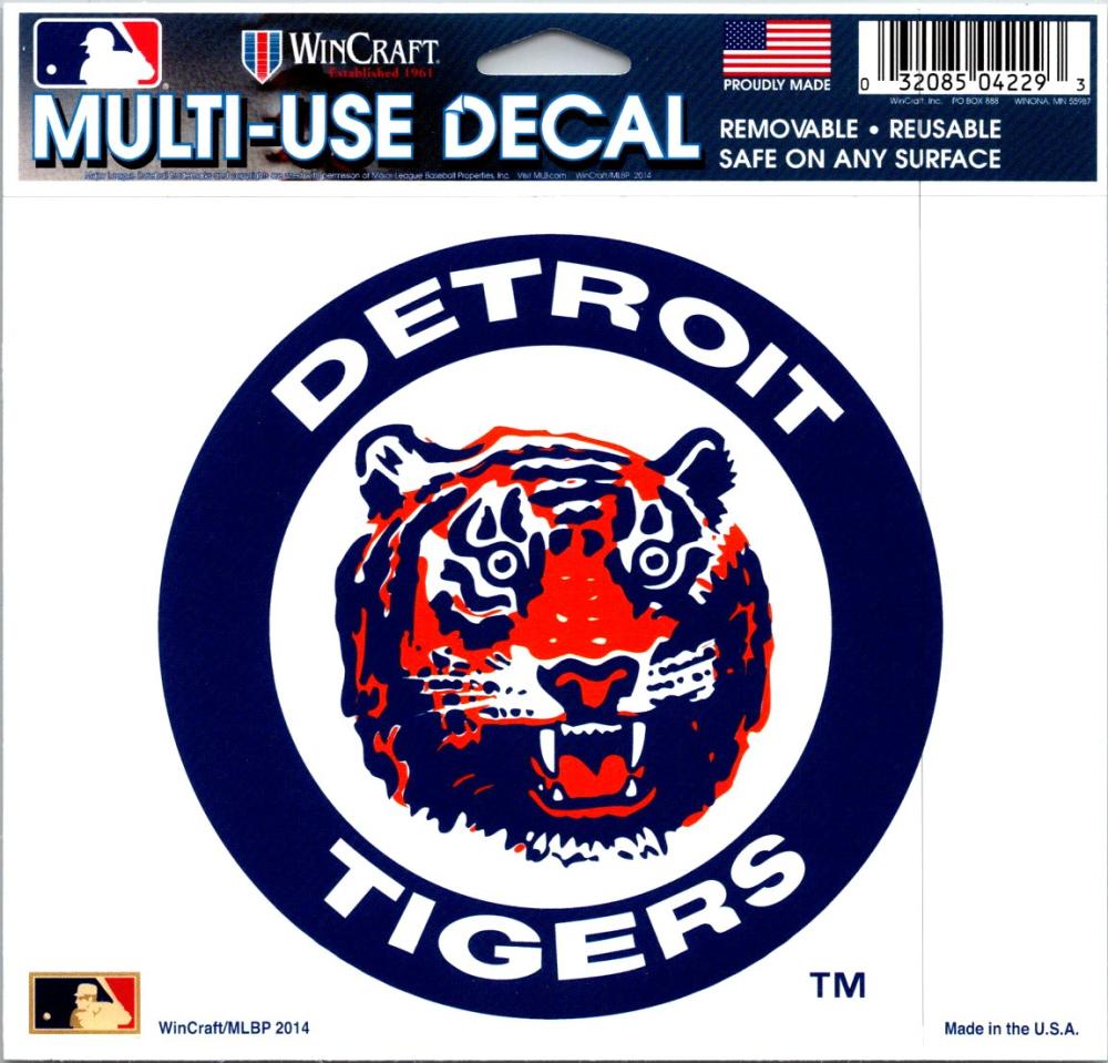(HCW) Detroit Tigers Multi-Use Decal Sticker MLB 5"x6" Baseball