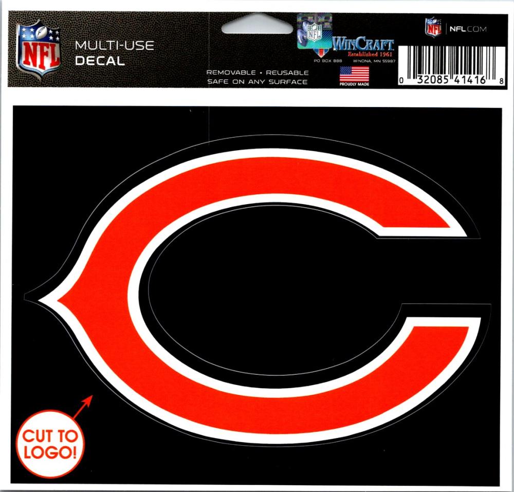 Chicago Bears Multi-Use Coloured Decal Sticker 5"x6" NFL Football Image 1