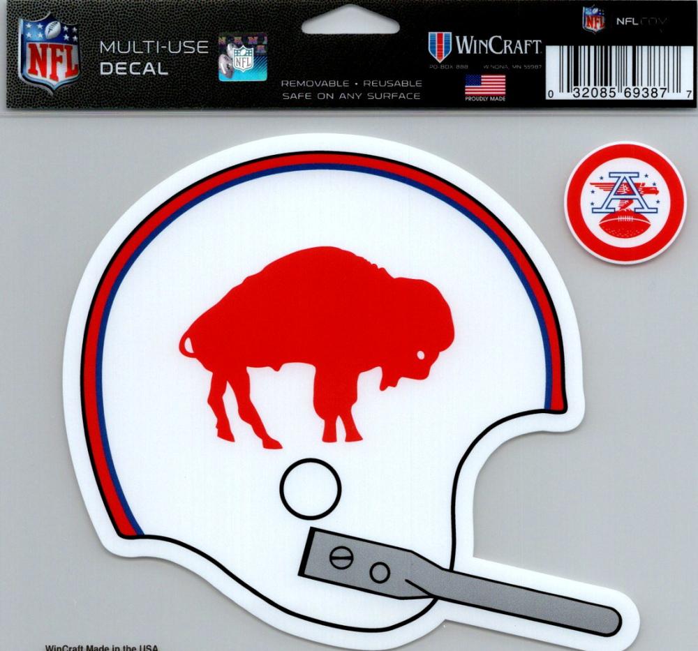 Buffalo Bills Vintage Multi-Use Decal Sticker 5"x6" NFL Clear Back  Image 1