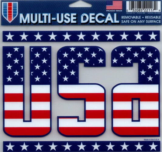 United States USA Stars Multi-Use Decal Clear Back 5"x 6" Image 1