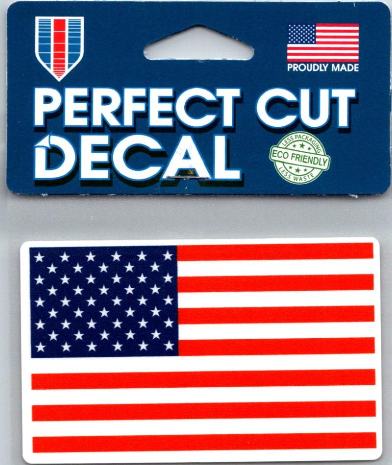 United States USA Flag Perfect Cut Decal 4"x4" Image 1