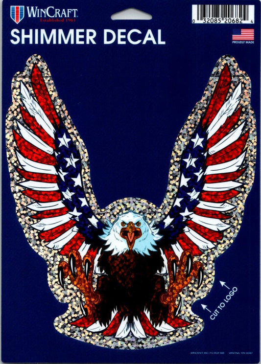 United States USA Shimmer Decal Bird 5"x7" Image 1