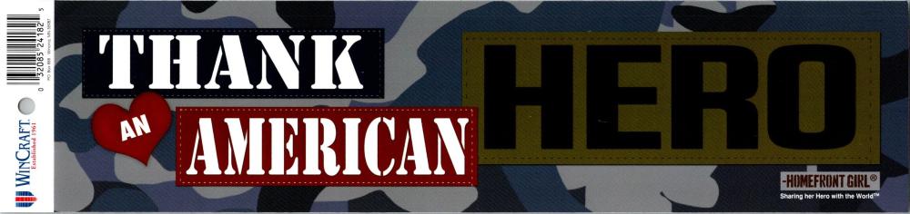 United States USA Bumper Strip 3"x12" Thank An American Image 1