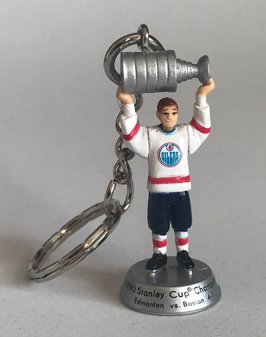 Edmonton Oilers 1990 Stanley Cup Champions 2" Figure Keychain in Package Image 1