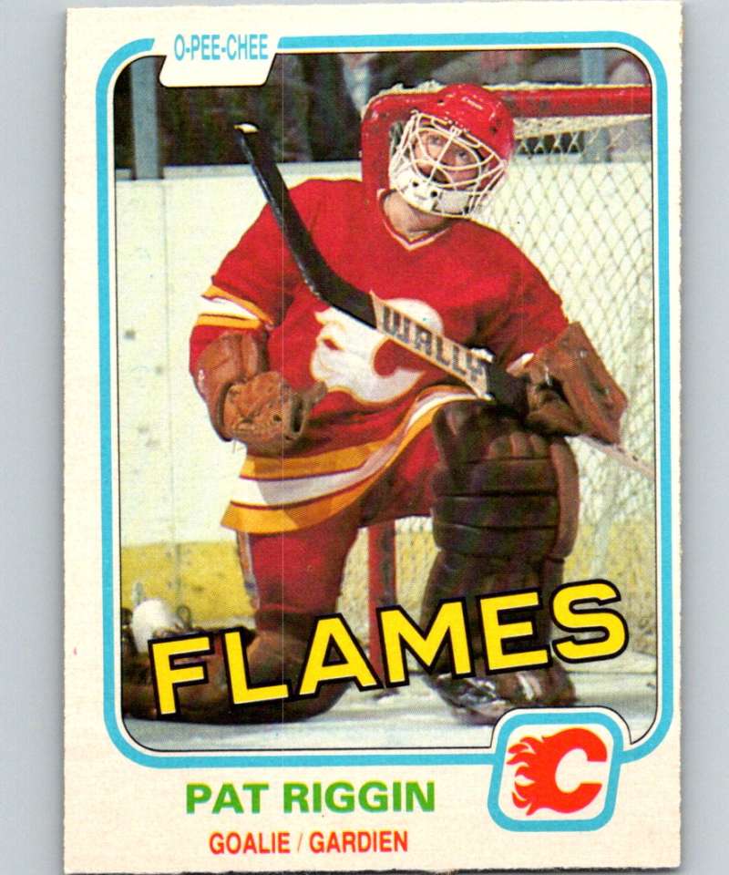 1981-82 O-Pee-Chee #37 Pat Riggin RC Rookie Flames 6329