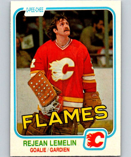 1981-82 O-Pee-Chee #44 Reggie Lemelin RC Rookie Flames 6336