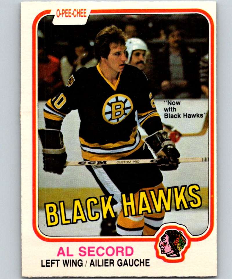 1981-82 O-Pee-Chee #72 Al Secord Blackhawks 6365